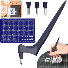360-Degree Craft Cutting Gyro Cutting Stainless Steel Knife Tool with 3 Blades