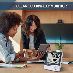 LCD Electronic Digital Temperature Humidity Thermometer Hygrometer Weather Station Clock