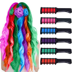 6pcs Bright Disposable Temporary Washable Hair Color Dye Chalk Comb