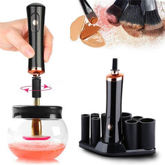 Electric Makeup Brush Cleaner and Dryer Kit with 8 Rubber Holders