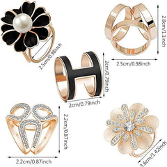 Elegant Scarf Buckle Ring Clip Holder Women Ladies Jewelry Gifts