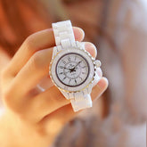 Bee Sister Elegant Ceramics Drilling Machine Wristwatch Nice Dress Watch