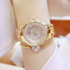 Bee Sister Elegant Crystal Rhinestone Style Women Quartz Wristwatch Butterfly Bracelet