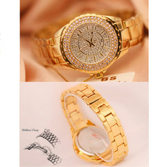 Bee Sister Elegant Crystal Rhinestone Style Women Quartz Wristwatch Butterfly Bracelet