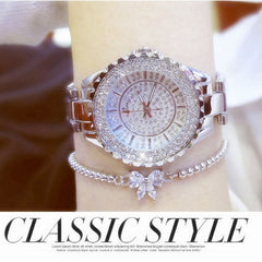 Bee Sister Elegant Crystal Rhinestone Style Women Quartz Wristwatch Butterfly Bracelet