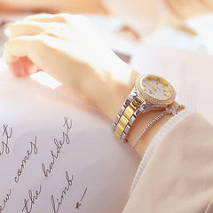 Bee Sister Elegant Crystal Rhinestone Style Women Quartz Wristwatch Butterfly Bracelet