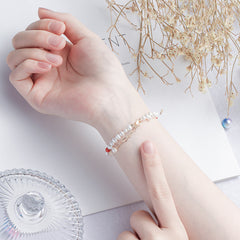 Elegant Freshwater Cultured Pearl Yellow Jade Crystal Stone Good Luck Bracelet