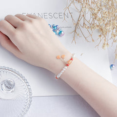 Elegant Freshwater Cultured Pearl Yellow Jade Crystal Stone Good Luck Bracelet