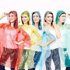5X Emergency Rain Coat Waterproof Hooded Rain Camping