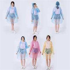 5X Emergency Rain Coat Waterproof Hooded Rain Camping