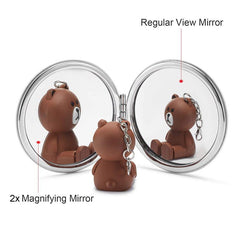 2pcs Foldable Magnifying Pocket Makeup Mirror
