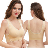 Front Criss-Cross Push Up Lace Bra Seamless Wireless Lift Sports Bra