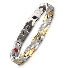 Gold Silver Titanium Steel Magnetic Therapy Health Link Bracelet Men Women