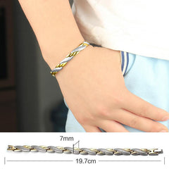 Gold Silver Titanium Steel Magnetic Therapy Health Link Bracelet Men Women