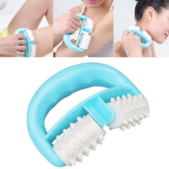 Handheld 2 Wheels Ball Full Body Anti Cellulite Massage Roller