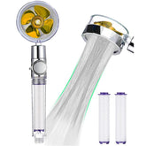 High Pressure Turbo Rrop Fan Shower Head 360° Rotation Water Saving