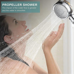 High Pressure Turbo Rrop Fan Shower Head 360° Rotation Water Saving