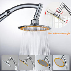 High Pressure Top Rainfall Shower Head 6-Inch Ultra-Thin Design Booster