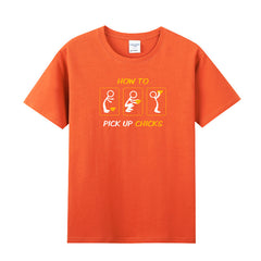 Unisex Funny T-Shirt How To Pick Up Chicks Graphic Novelty Summer Tee