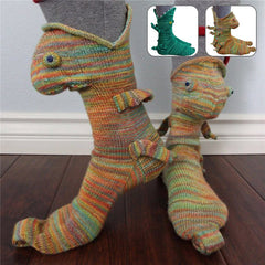 Christmas Novelty Animal Knit Crocodile Chameleon Fish Shark Socks