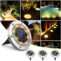 LED Solar Power Ground Lights Waterproof Lawn Path Lamp