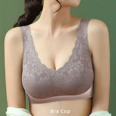 Lightweight Lift Lace Bra Stretch Seamless Wirefree Padded Everyday Bra