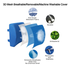 Cooling Gel Enhanced Memory Foam Lumbar Back Suppot Cushion with Mesh Cover