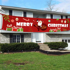 Merry Christmas Outdoor Banner Hanging Ornaments