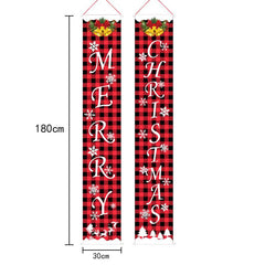 Merry Christmas Porch Banner for Front Door Porch Garden Indoor Party Decor
