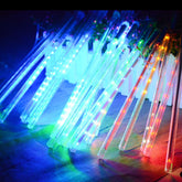 Meteor Shower String Lights Solar Power 8 Tubes 288-LED Falling Rain Drop Lights Decor