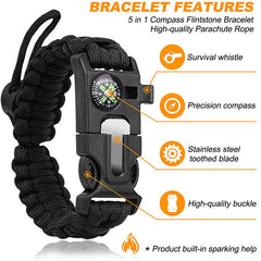 Multi-Function Bracelets Outdoor Survival Whistle Compass