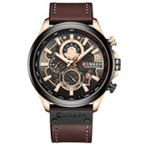 CURREN Fashion Sport Men Watch Luxury Military Leather Casual Chronograph Wristwatch
