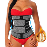 Neoprene Sauna Waist Trainer Corset Zipper Slim Belly Belt Double Straps