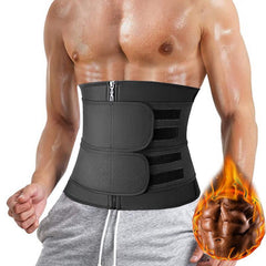 Neoprene Sauna Waist Trainer Corset Zipper Slim Belly Belt Double Straps
