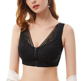 New Women Front Zipper Seamless Rose Lace Bra Wireless Bralette Top