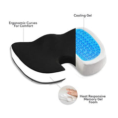 Orthopedic Cool Gel & Memory Foam Enhanced Seat Cushion
