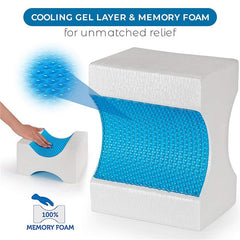Knee Leg Pillow for Side Sleepers with Cooling Gel Memory Foam Orthopedic Support Cushion