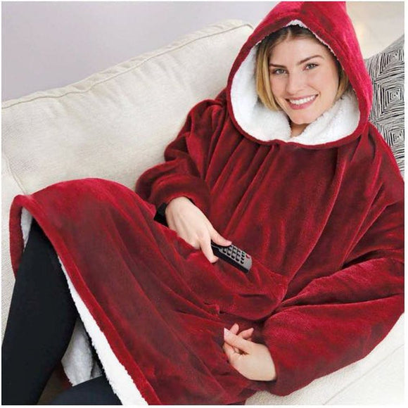 Oversized Winter Hoodie Fleece Warm Sweatshirts Blanket