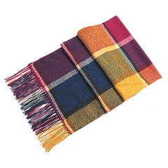 Oversized Tartan Scarf Winter Long Plaid Tassels Shawl