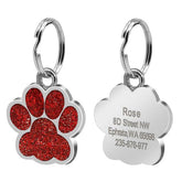 Paw Shape Personalized Dog Cat ID Tags Free Engraved Nameplate