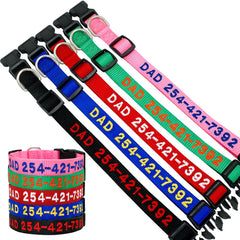 Personalized Dog Collars Embroidered with Pet Name and Phone Number