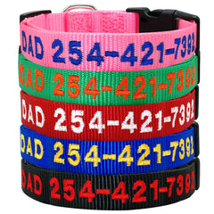 Personalized Dog Collars Embroidered with Pet Name and Phone Number