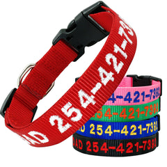 Personalized Dog Collars Embroidered with Pet Name and Phone Number