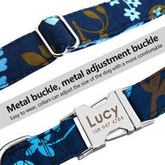 Personalized Nylon Print Dog Cat Puppy Tag Collar Engrave Nameplate ID