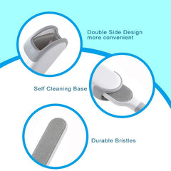 Pet Hair Fur Remover Brush Removal Tool Double Sided with Self Cleaning Base