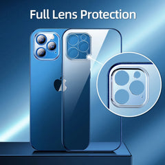 Plating Square Frame Crystal Clear Soft Protective Case For iPhone Series