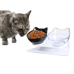 Raised Tilted Non-Slip Cat Food Bowls