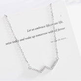 Rhinestone Alphabet W Pendant S925 Sterling Silver Necklace