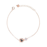 Planet Glitter Planet Blue Crystal 925 Sterling Silver Resizable Bracelets