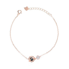 Planet Glitter Planet Blue Crystal 925 Sterling Silver Resizable Bracelets